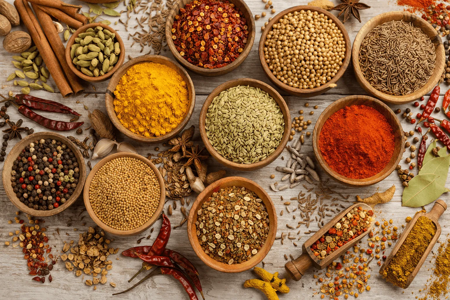 Wholesale Egyptian culinary spices including Cumin, Coriander, Fennel and Anise seeds for bulk B2B export from Egypt
